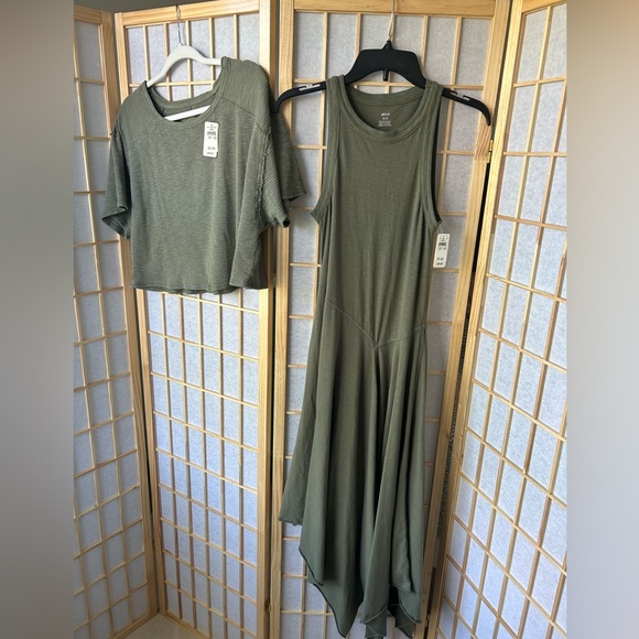 Aerie 2 piece set - asymmetrical tank dress and slouch top to match - NWT - Picture 3 of 9